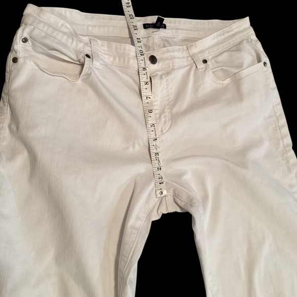 Eileen Fisher Cream White Denim Jeans Straight Leg Size 14 Coastal Cowboy - Picture 8 of 9
